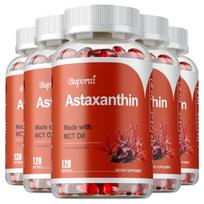 Buporai Astaxanthin 12 mg Softgels - Haematococcus pluvialis Microalgae with MCT Oil, Skin Eye Joint & Immune Support 120*5