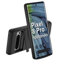 Google Pixel 8 Pro 7 6 Pro belaidžio įkrovimo dėklas Power Case Baterijos dėklas Power Bank 10000mAh Belaidžio įkrovimo dangtelis For Pixel 8 Pro gray