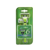 In-Stock Men's Six-Blade Razor with 6-Layer Stainless Steel Blades and Lubricating Strip