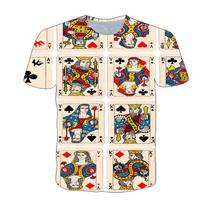 Madingi Hip Hop Kortų Rašto Vyriški Marškinėliai Kasdieniai Įdomūs Pokerio Grafikos Marškinėliai O formos iškirpte 3D spaudo marškinėliai L gray