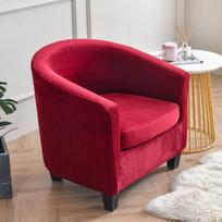 Vienos kėdės užvalkalas Vienspalvis pliušinis sofos užvalkalas Visapusiškas apsauginis užvalkalas Apvalios vonios tipo sofos užvalkalas Pagalvės užvalkalas 1 Seat vyno raudonos spalvos