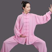 Kinijos tradicinis tango kostiumas Kung Fu kostiumas Tai Chi kostiumas moterims Vyriškas pavasario ir vasaros Tai Chi kovos menų kostiumas Retro Tai Chi laisvalaikio kostiumas 3XL XS rožinė