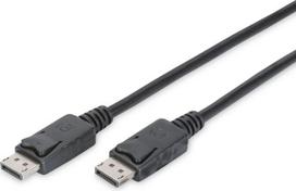 Displayport kabel Digitus 2m 4k 60hz su fiksatorium, Dp Male - Raudonas