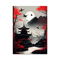 Japonijos samurajų kariai Plakatai Drobės spaudinys meno tapyba Abstrakčios samurajaus Japonijos sienos menas Paveikslai svetainei namų dekoravimui 40x60cm