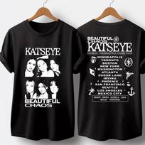 Korėjietės Kpop KATSEYE Merginų Grupės Marškinėliai Unisex Vyrams Moterims Vintažiniai Per dideli Marškinėliai Medvilniniai Gatvės Stiliaus Laisvi Trumpomis Rankovėmis Viršutiniai Marškinėliai S dramblio kaulas