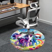 My Little Pony, Draugystė yra stebuklas Kėdės kilimėlis Apvalus kilimas Biuro kilimas, Skalbiamas mašinoje, Neslystantis, Tinka svetainėms, Miegamiesiems 80cm gray