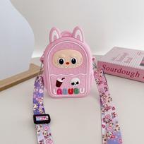 Vaikams skirta monetinė Labubu studentiška peties rankinė rankinė vaikiška rankinė vaikiška silikoninė rankinė monetinė KTB pink