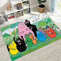 Animacinis Les Barbapapa Barbamama šeimos kilimas miegamajam, svetainei, sofai, namų įėjimui, didelis neslystantis vaikų žaidimų grindų kilimėlis 40x60cm( 15x23in )
