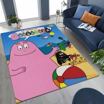 Animacinis Les Barbapapa Barbamama šeimos kilimas miegamajam, svetainei, sofai, namų įėjimui, didelis neslystantis vaikų žaidimų grindų kilimėlis 40x60cm( 15x23in )