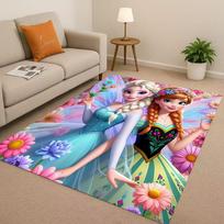 3D MINISO Šaldytas Anna Elsa Animacinis Kalėdų Dovana Svetainės Neslystanti Kiliminė Danga Miegamojo Žaidimų Kambario Sofos, Namų Durų Kilimėlis 100cm x 120cm gray