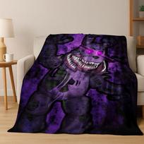 3D Žaidimas F-FNAF Freddy Animacinis Flanelinis Antklodas Lovai Miegamajam Kambariui Svetainei, Minkštas Šiltas Mėtomasis Antklodas Kempingui Iškylai Dovana Vaikams 75x90cm blue