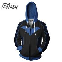 DC Superherojų Hoodis Robin/Nightwing/Batman 3D Laisvalaikio Vyriškas ir Moteriškas Džemperis L black