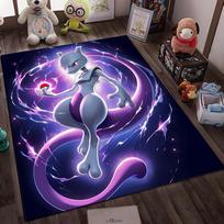 Šauni Pokemon-Mewtwo Animacinio Anime Kilimas Svetainei Žaidimų Kilimai Minkšti Grindų Animaciniai Kilimai Vonios Kambario Kilimėlis Jogos Kilimėlis Namų Dekoras 50cmx80cm