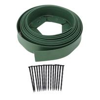 Landscape Edging Kit Lawn Edging Include 15 Spikes PE Garden Edging Border for Landscaping Flower Gardens Lawn gray