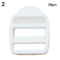 10pcs 32x20mm Plastic Ladder Lock Slider Tactical Tri Glide Buckle 10 Colors Adjustable Outdoor Tool 2 white