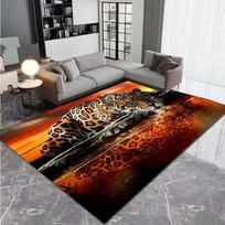 3D spausdintas leopardo rašto kilimas – neslystantis, nesišeriantis, dėmėms atsparus kilimas svetainei, miegamajam, vonios kambariui, durų kilimėlis 40x60cm gray