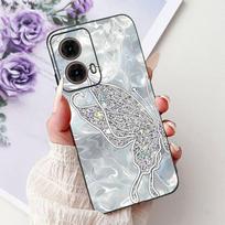 Silicone Case For Motorola Moto G85 G75 G55 G35 5G Cover Fashion Butterfly Flower Soft Matte Bumper For Moto G 85 XT2427-3 Funda Moto G35 5G gray