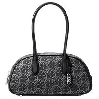 Michael Kors Gold Metal Logo Faux Leather Shoulder Tote Bag Small Women Handbags Black Silver 30F4G1US5V-023 Basic Set (Bag+Dust Bag) gray