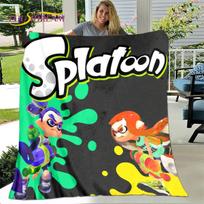Žaidimas Splatoon Animacinis minkštas pliušinis pledas, Flanelinis pledas mesti ant sofos svetainėje miegamajame lovoje, Pledas piknikui Bettdecke 75x90cm white