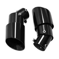 1PCS 1.77-2.55 Inch(4.5cm-6.5cm) Adjustable Inlet Exhaust Tips Bolt-On Design Matte Black Stainless Steel Exhaust Tailpipe Tips 1PCS IN66MMOUT114MM black