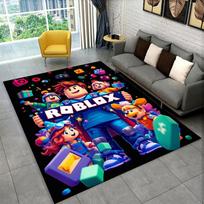 Animacinis R-Robloxs Žaidimų Žaidėjo Kilimas Kilimas Žaidimų Kambariui Miegamajam Svetainei Sofai Namų Dekoras, Vaikų Plotas Kilimas Neslystantis Grindų Kilimėlis 40x60cm gray