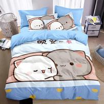 Cartoon Cute Bubu Dudu Duvet Cover Set, Comforter Bedding Sets Soft Quilt Cover And Pillowcases 75*50 Single/Double/Queen/King 100x135cm 2pcs&Duvet Cover white