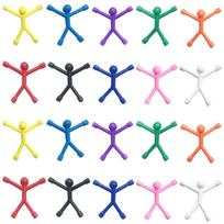 10/20 vnt. Mini Man magnetinis žaislas Q Man Magnetas Mieli guminiai magnetai Žaislas vaikams ir suaugusiems Baltos lentos Spintelės Šaldytuvo Biuro blue