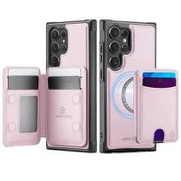 For Samsung Galaxy A56 A55 A54 A53 A52 A36 A35 A26 A25 A24 A17 A16 Case Wallet, RFID Blocking Magnetic Card Holder Detachable Galaxy A51 4G rožinė