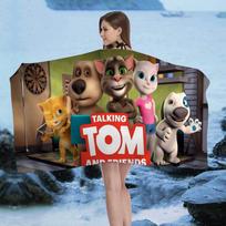 T-Kalbantis T-Tomas Ir F-Draugai Paplūdimio Rankšluostis Spalvingi Vonios Rankšluosčiai Mergaitei Mikropluošto Greitai Džiūstantis Individualus Be Smėlio Paplūdimio Joga Spa Cotton 30x30cm beige