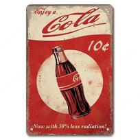 HD skardinis ženklas Vintage Coca Cola Retro metalinis plakatas Klasikinė sodos reklama Sienos meno dekoras barui, vyro urvui, virtuvei, namų dekoravimui 20x30cm（7.8x11.8inch）