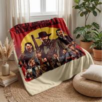 Red Dead Redemption gamePrinted Flannel Blanket Cozy Skin-Friendly Warm Throw for Couch Bed Indoor Daily Use 75x90cm