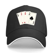 Four Aces Poker Card Fan Hip Hop hat Fashion Outdoor Sports Sandwich Baseball Cap Adjustable black