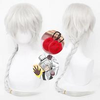 High Quality Nikolai Gogol Cosplay Wig Anime Bungo Stray Dogs Season 4 Long White Braid Heat Resistant Synthetic Wigs (as the picture,One Size) white