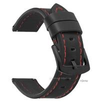 Odinė laikrodžio apyrankė Seiko Quick Release Sport Vintage Stiliaus 18mm 20mm 22mm 24mm Laikrodžio apyrankė Armijos Sportinė apyrankė Smartwatch 24mm black