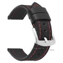 Odinė laikrodžio apyrankė Seiko Quick Release Sport Vintage Stiliaus 18mm 20mm 22mm 24mm Laikrodžio apyrankė Armijos Sportinė apyrankė Smartwatch 24mm black