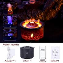 Liepsnos oro drėkintuvas medūzos elektrinis aromato difuzorius Lava vulkano dizainas liepsnos efekto oro difuzorius rūko gaminimo mašina Remote Control 360ML1-UK brown