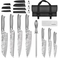 MOSFiATA knife German high carbon stainless steel EN1.4116 ultra-sharp professional vegetable Micarta handle - includes gift case finger kitchen 12PCS