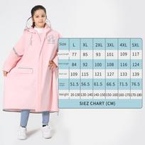 Vaikų lietpaltis mergaitėms ir berniukams, ilgas vandeniui atsparus dizainas darželinukams ir pradinių klasių mokiniams, tinkamas vyresniems vaikams einantiems į mokyklą XXXL / Pink / Upgraded Flagship Model rožinė