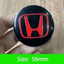 45-65mm Automobilio rato centrinio dangtelio lipdukas Emblema Priedai Honda Civic FIT Accord Prelude CRV 5-os kartos City XRV CRV HRV Odyssey 1Set(4Pcs) red