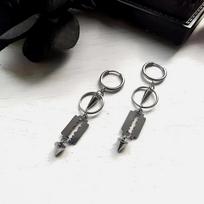 Gothic Spike Earrings: Razor Blade Design, Punk Y2K Jewelry gray