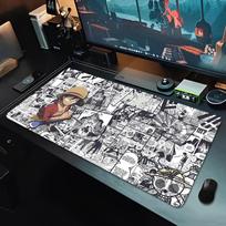 Popular Mouse Pad one piece luffy Anime Desk Mat Gaming Accessories Laptop Computer Desk Mat Smooth Gamer Mousepad For Best Gift 30x60cm gray