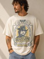 Waylon Jennings Portrait T-Shirt | Vintage Country Music Concert Tee 150 white