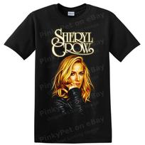 Sheryl Crow Country Singer Portrait Graphic T Shirt Music Fan Concert Tee Gift S black
