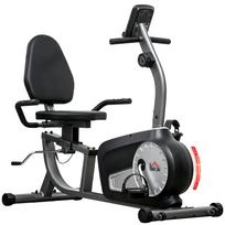 HOMCOM Exercise Bike, Magnetic Recumbent Bike with 8 Adjustable Resistance Levels, with LCD Display, Handles