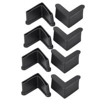 4/8/12PCS Plastic Furniture Leg Caps Right Angle Blanking End Caps  Storage Shelves Black-8Pcs