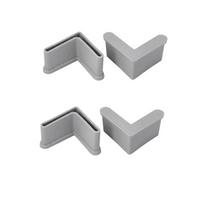 4/8/12PCS Plastic Furniture Leg Caps Right Angle Blanking End Caps  Storage Shelves Grey-4Pcs