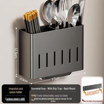 Wall-mounted Kitchen Knife and Utensil Holder - Multifunctional Storage Rack Detachable Off-white Holder white