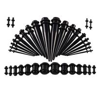 36 Pcs Acrylic Ear Gauge Stretching Kit Tapers Flesh Tunnels Plug Body Piercing Earrings With Ear Expanders juoda