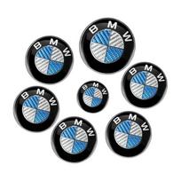 7 vnt. Priekinės variklio dangčio emblema Automobilio 50-mečio logotipas 82 mm + Galinė emblema 74 mm + Ratlankio dangtelis 68 mm QDekoratyvinis dangtelis Stilius BMW gray