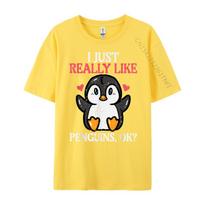 I Just Really Like Penguins Ok Cute Girls Toddler Black Graphic T Shirts Vintage 3XL black